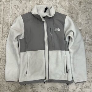 The North Face Gray and White Fleece Jacket